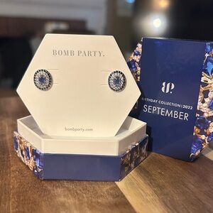 Bomb Party Sparkling Blue Stud Earrings - So Surreal